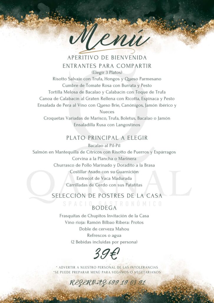 Menú Navidad 2025-2026 QARNAL