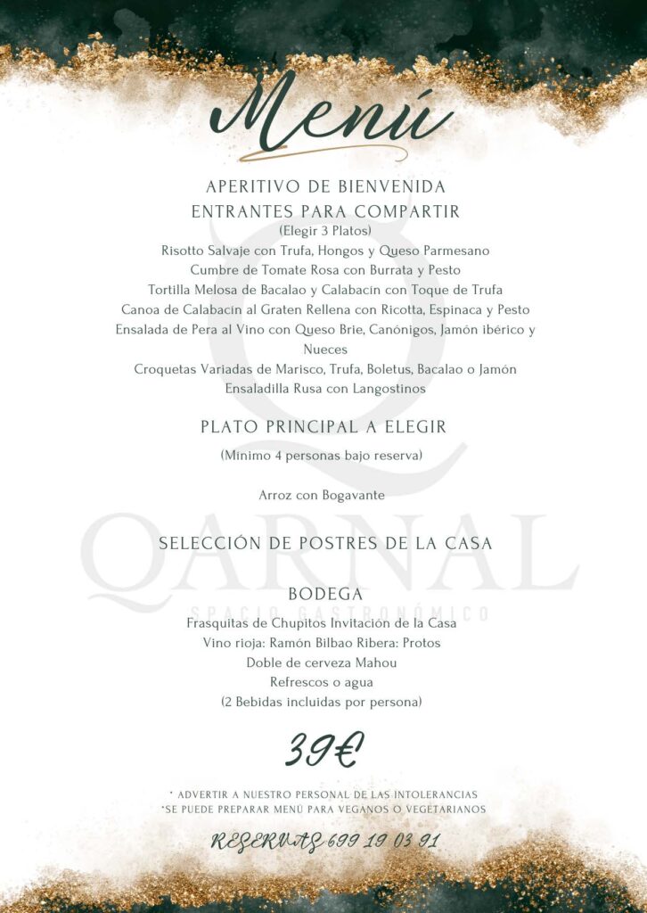 Menú Navidad 2025-2026 QARNAL