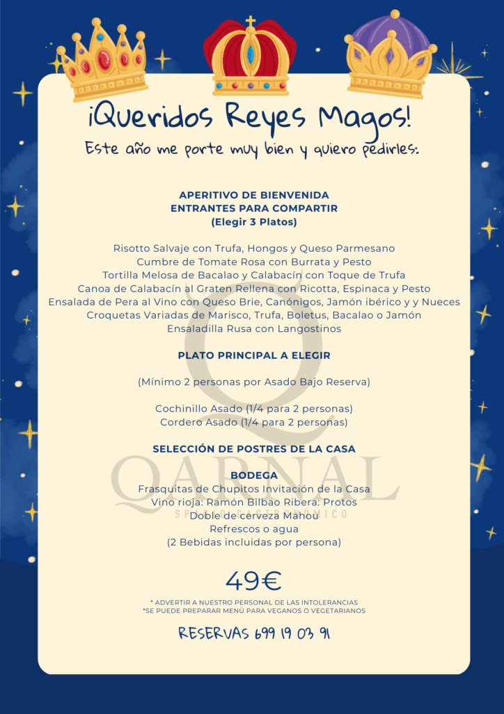 Menú día de Reyes Magos 49€